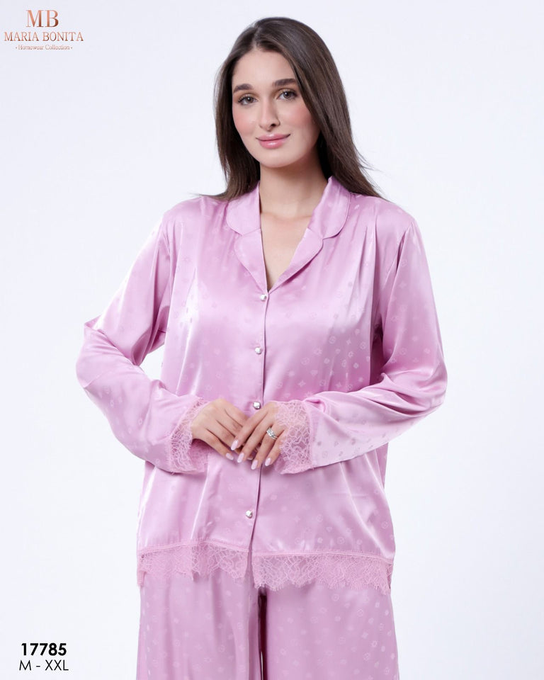 Pyjama Satiné Femme Violet – Élégance & Douceur