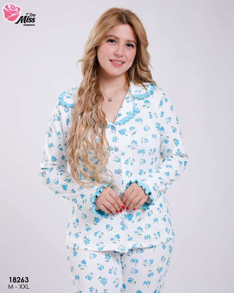 💙 Pyjama Femme Élégant – Couleur Turquoise 💙